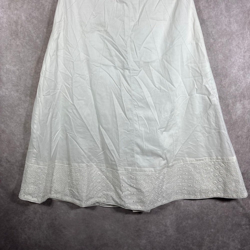 White House Black Market Dress Womens 4 White Halter Eyelet Lace Fit‎ Flare NEW - Picture 3 of 13